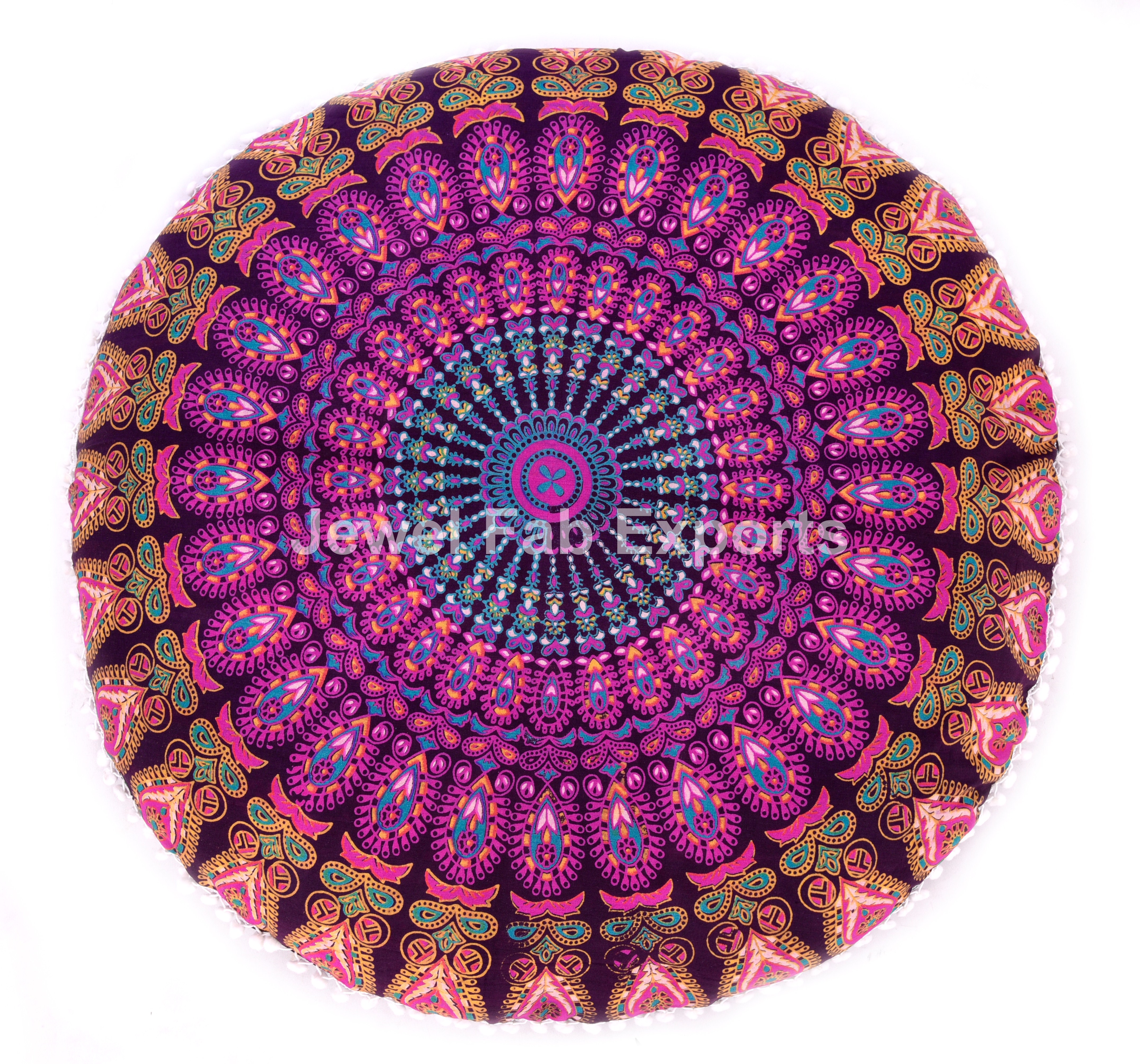 Details about   Indian Cotton Mandala Cushion Cover Round Yoga Outdoor Mat Floor Pouf Pillowcase 