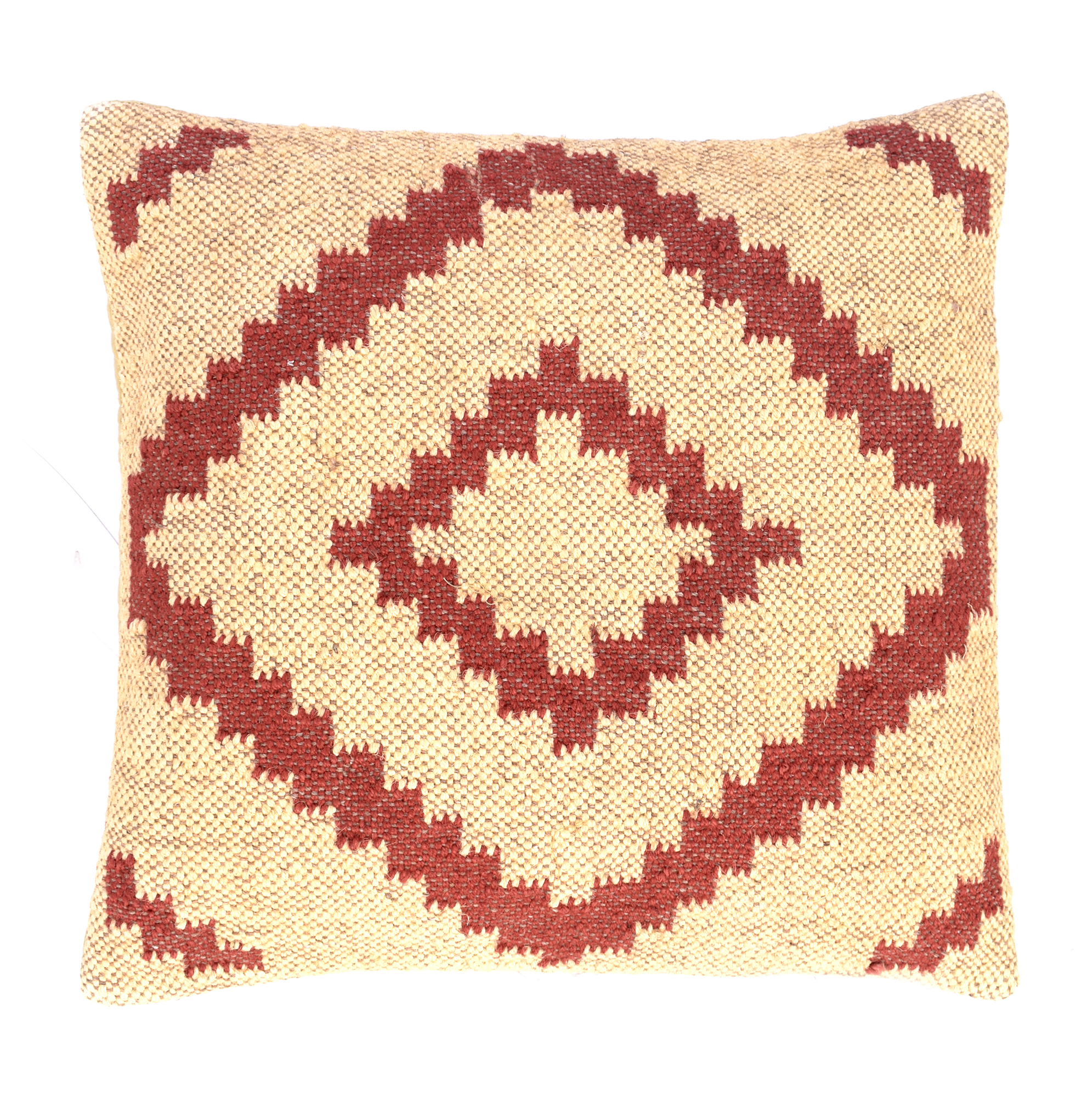 Indian Vintage Kilim Rug Cushion Cover 18x18 Hand Woven Jute Rustic Pillow Case 