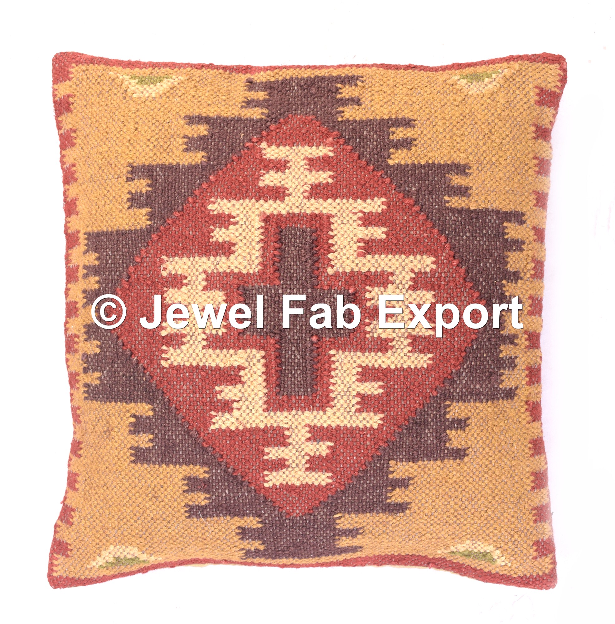 Set Of 2 Indian Kilim Rug Cushion Handwoven Jute Moroccan Cushions Cover  8311 