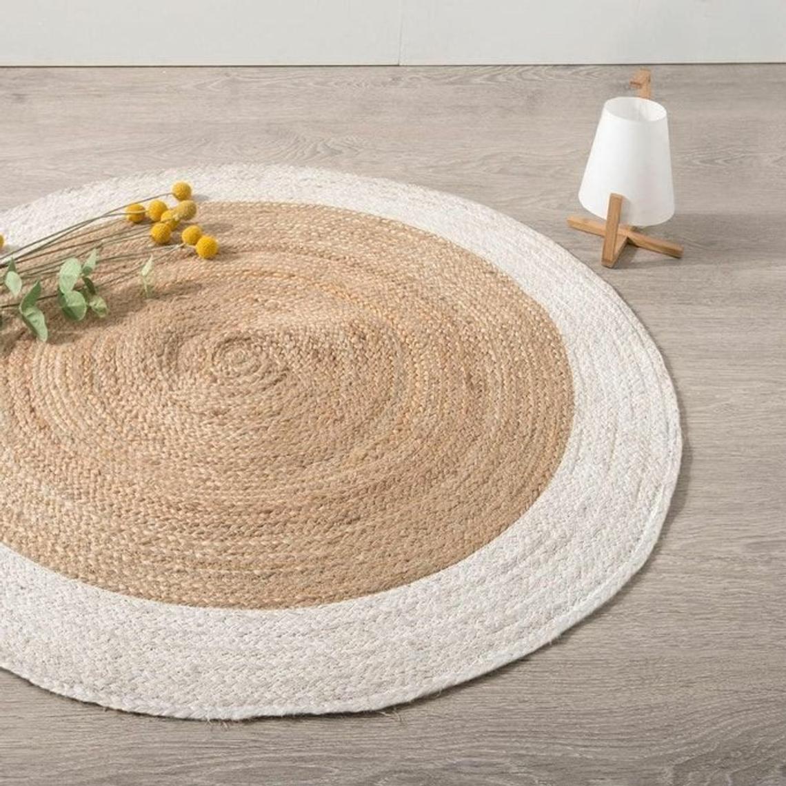 Rug 100% natural jute handmade reversible modern living area carpet runner rugs 