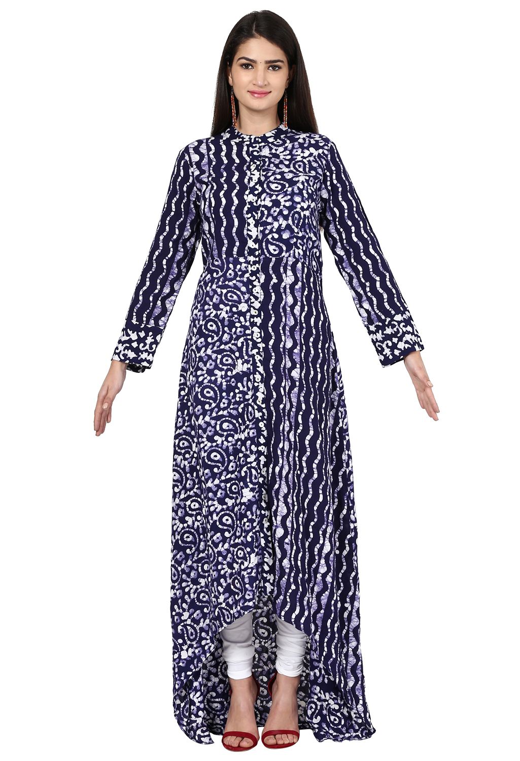 Sleeveless Kurti, Kurta Women, Navy Blue & White Printed Kurti for Women,  Gift for Her Machine-wash, Indian Dress, Plus Size Kurta 3XL - Etsy
